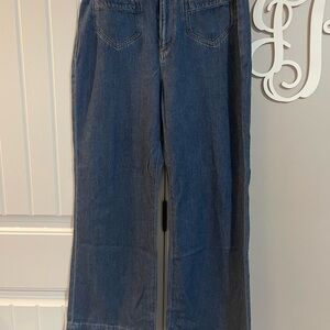 LOFT Blue Flare Wide Leg Jeans